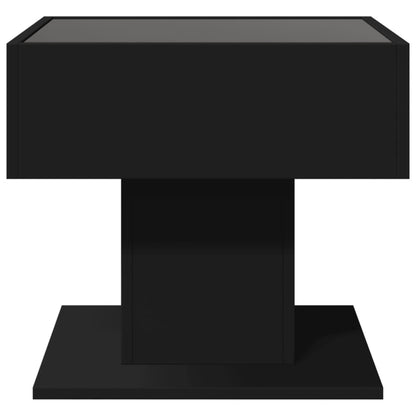 Salongbord Sofabord Svart med LED 50x50x45 cm