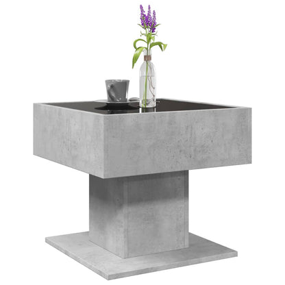 Salongbord Sofabord Betonggrå med LED 50x50x45 cm