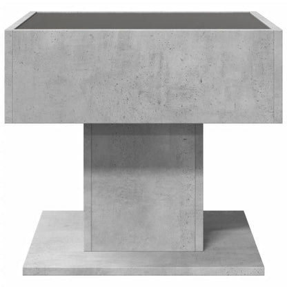 Salongbord Sofabord Betonggrå med LED 50x50x45 cm