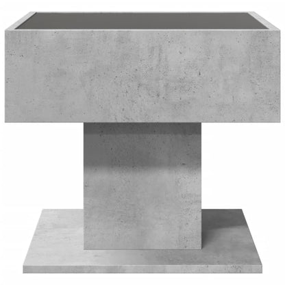 Salongbord Sofabord Betonggrå med LED 50x50x45 cm