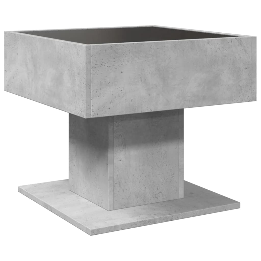 Salongbord Sofabord Betonggrå med LED 50x50x45 cm