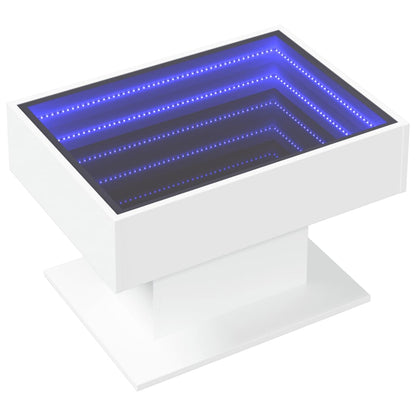 Salongbord Sofabord Hvit med LED 70x50x45 cm