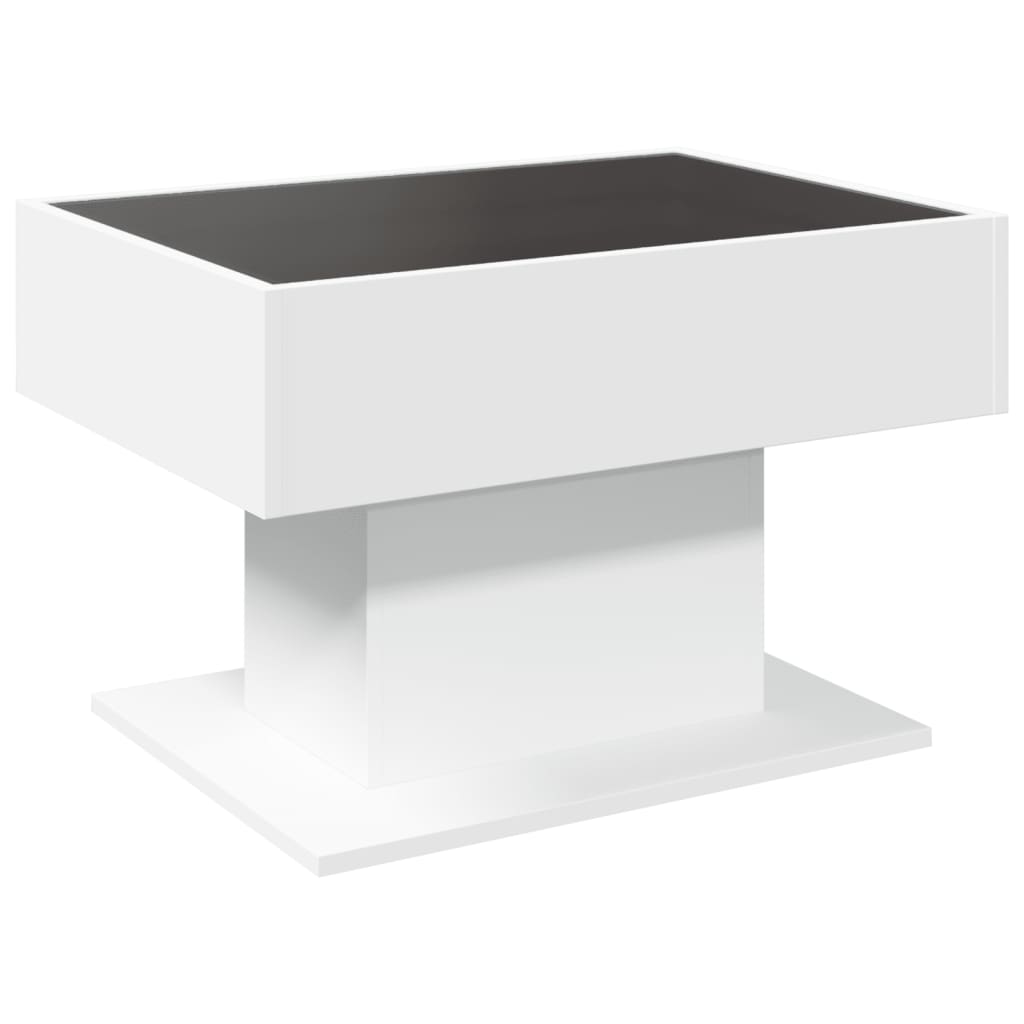 Salongbord Sofabord Hvit med LED 70x50x45 cm