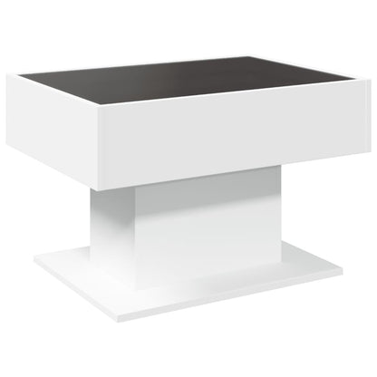 Salongbord Sofabord Hvit med LED 70x50x45 cm