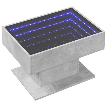 Salongbord Sofabord Betonggrå med LED 70x50x45 cm