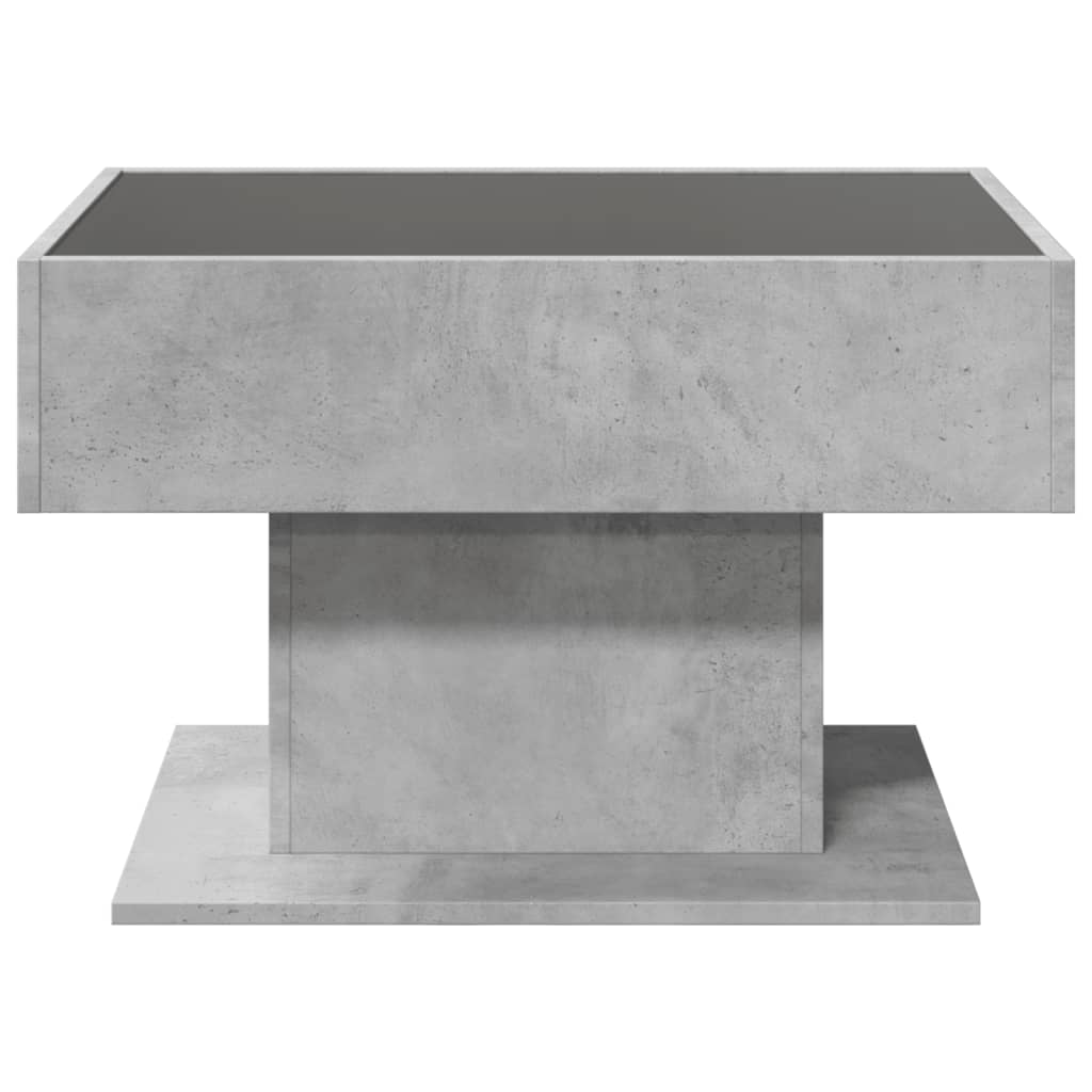 Salongbord Sofabord Betonggrå med LED 70x50x45 cm