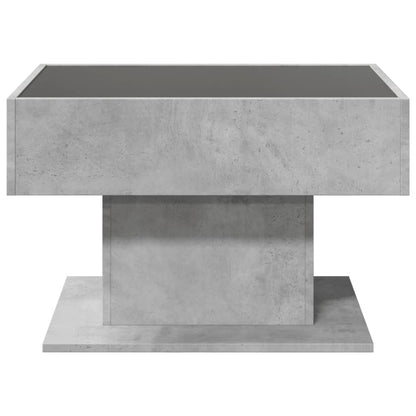 Salongbord Sofabord Betonggrå med LED 70x50x45 cm