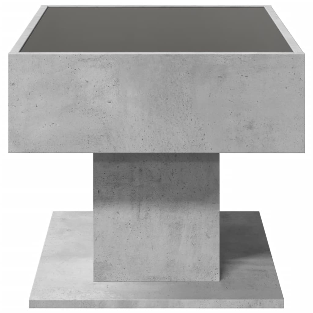 Salongbord Sofabord Betonggrå med LED 70x50x45 cm