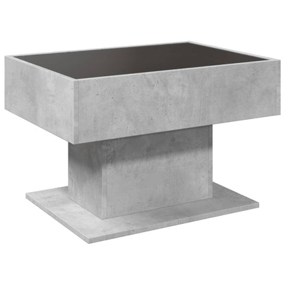 Salongbord Sofabord Betonggrå med LED 70x50x45 cm