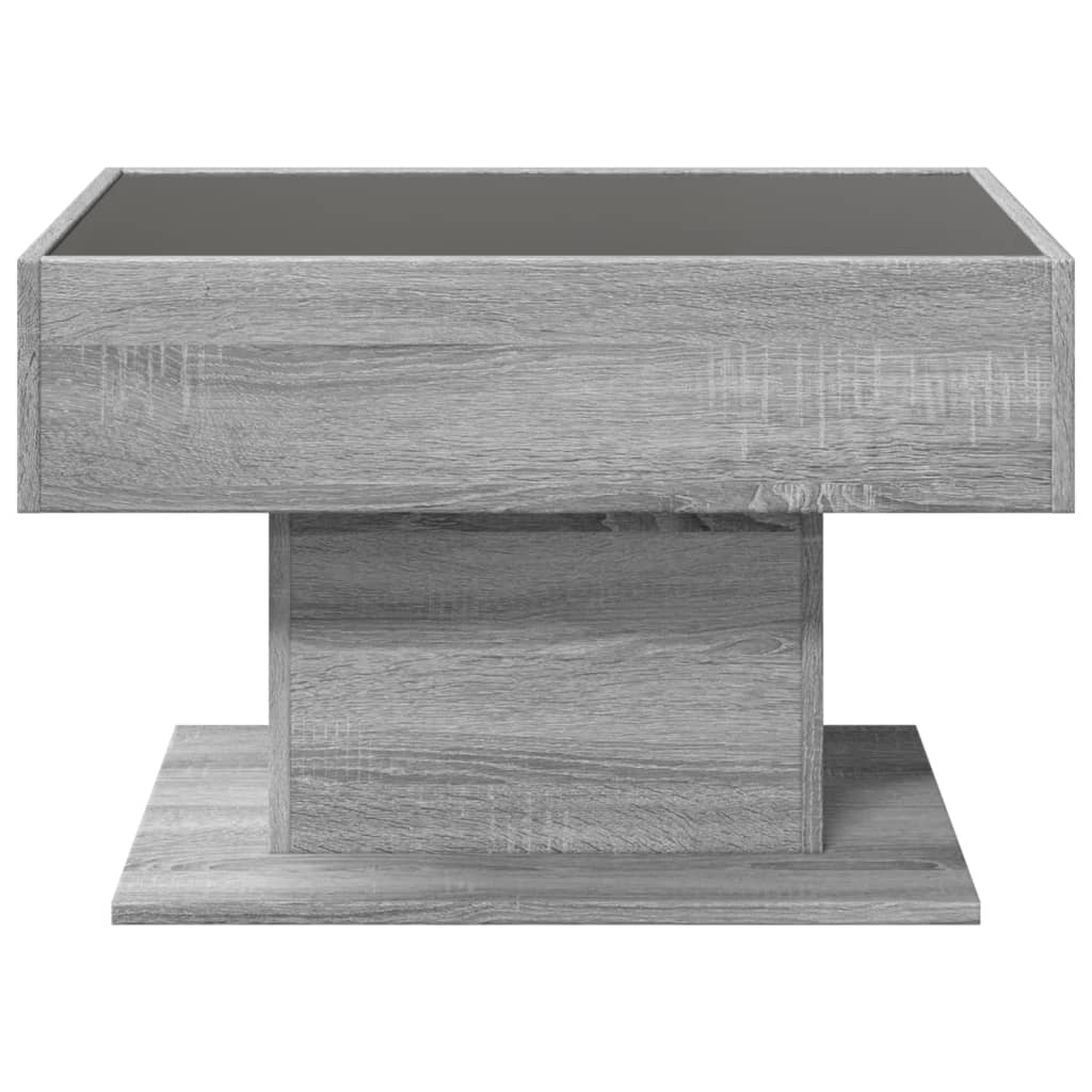 Salongbord Sofabord Sonoma Grå med LED 70x50x45 cm