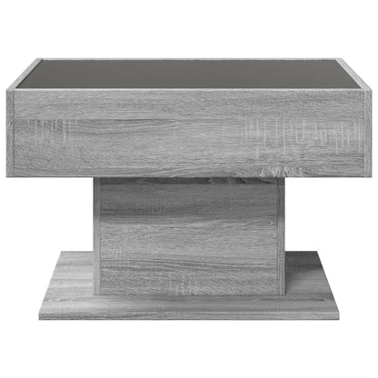 Salongbord Sofabord Sonoma Grå med LED 70x50x45 cm