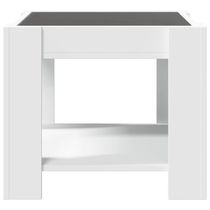 Salongbord Sofabord Hvit med LED 53x53x45 cm