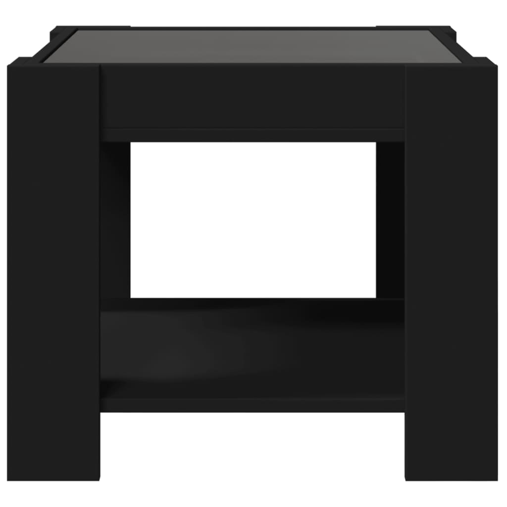 Salongbord Sofabord Svart med LED 53x53x45 cm