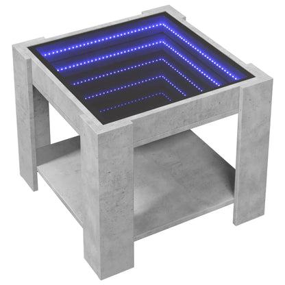 Salongbord Sofabord Betonggrå med LED 53x53x45 cm