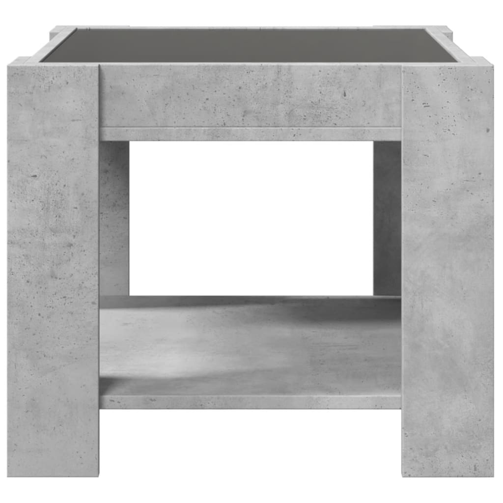 Salongbord Sofabord Betonggrå med LED 53x53x45 cm