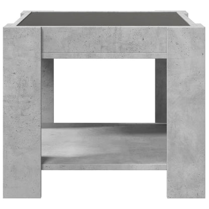 Salongbord Sofabord Betonggrå med LED 53x53x45 cm
