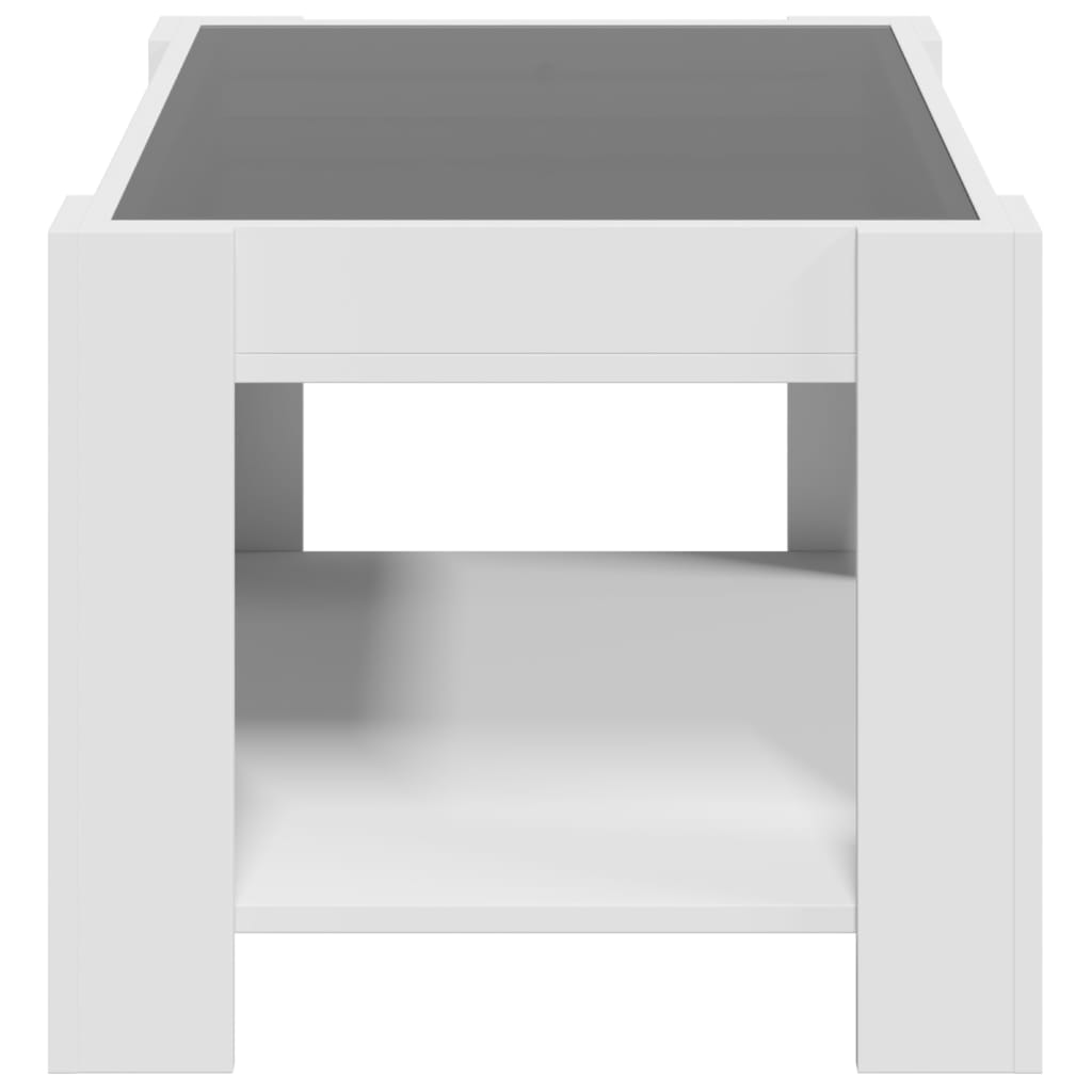 Salongbord Sofabord Hvit med LED 73x53x45 cm