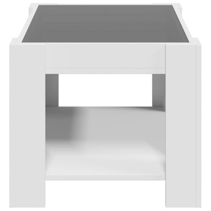 Salongbord Sofabord Hvit med LED 73x53x45 cm
