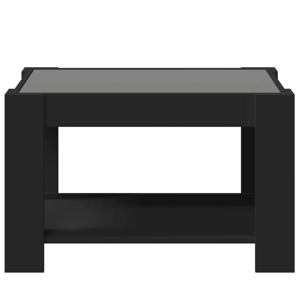 Salongbord Sofabord Svart med LED 73x53x45 cm
