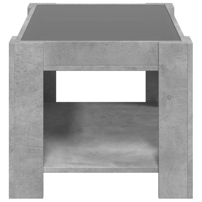 Salongbord Sofabord Betonggrå med LED 73x53x45 cm