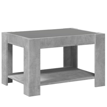 Salongbord Sofabord Betonggrå med LED 73x53x45 cm