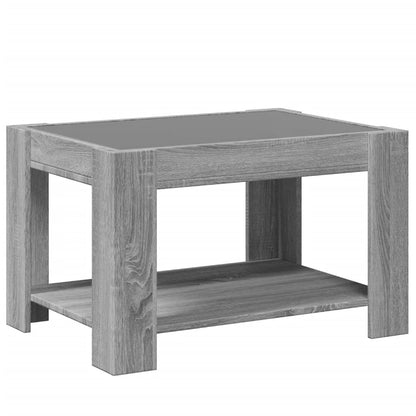 Salongbord Sofabord Sonoma Grå med LED 73x53x45 cm