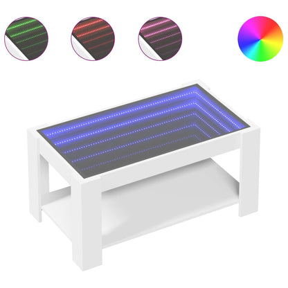 Salongbord Sofabord Hvit med LED 93x53x45 cm