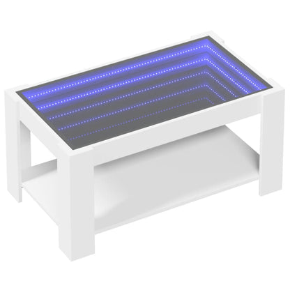 Salongbord Sofabord Hvit med LED 93x53x45 cm