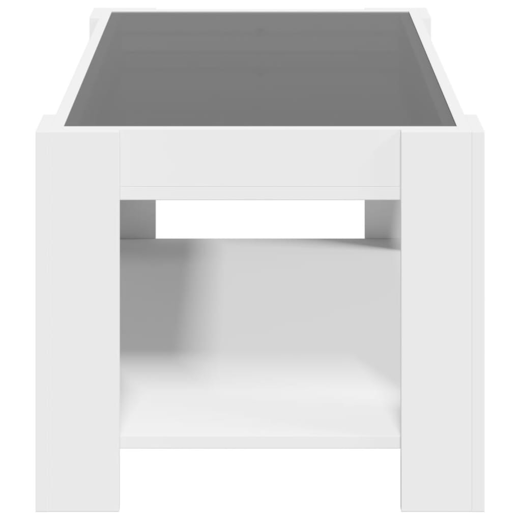 Salongbord Sofabord Hvit med LED 93x53x45 cm