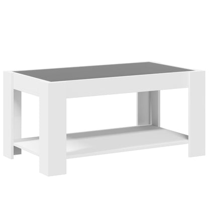 Salongbord Sofabord Hvit med LED 93x53x45 cm
