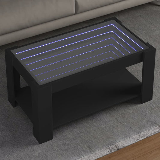 Salongbord Sofabord Svart med LED 93x53x45 cm