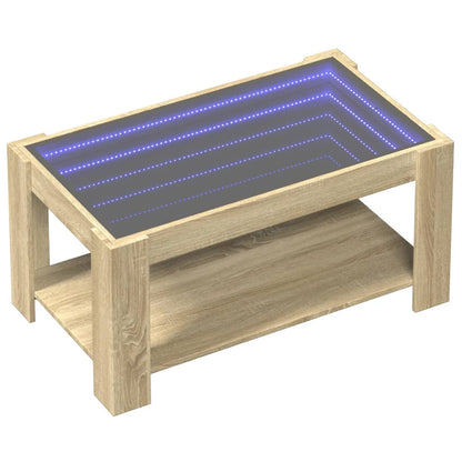Salongbord Sofabord Sonoma Eik med LED 93x53x45 cm