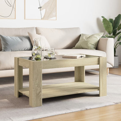 Salongbord Sofabord Sonoma Eik med LED 93x53x45 cm