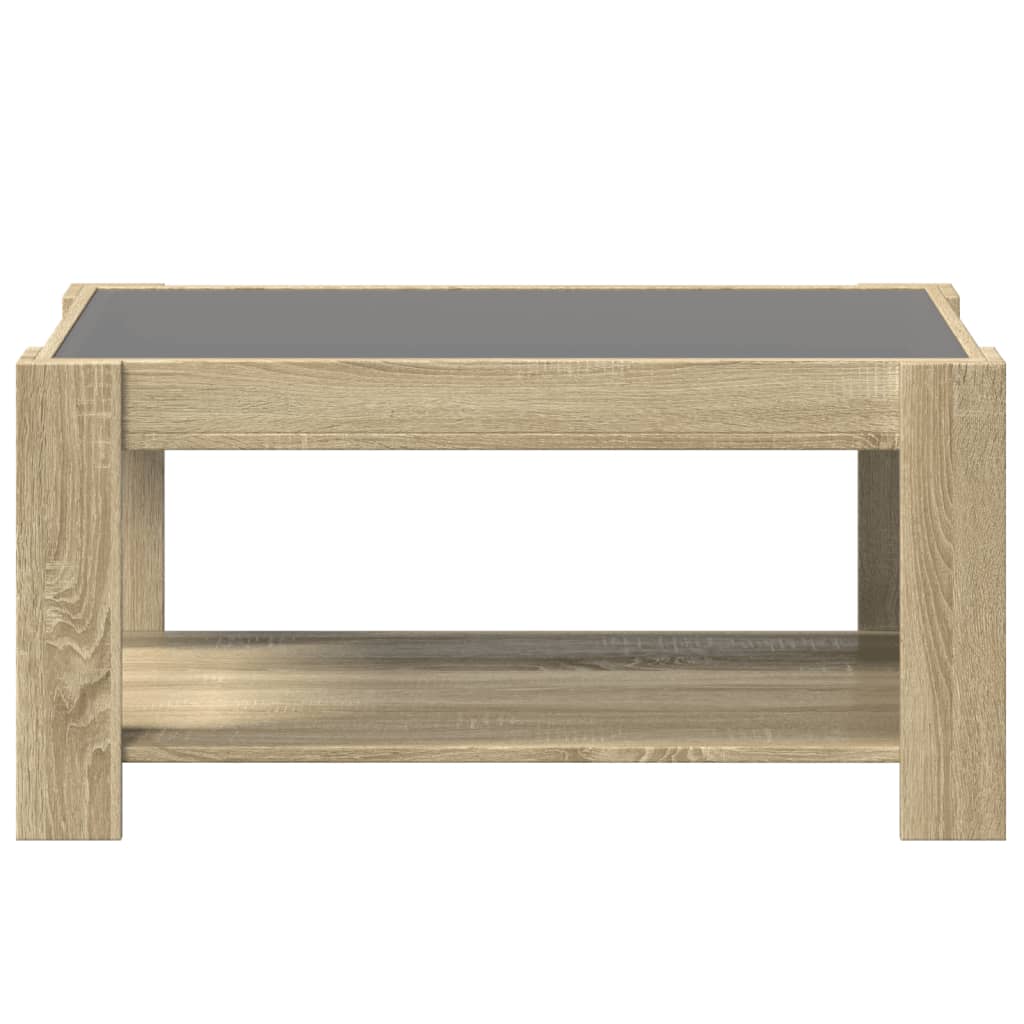 Salongbord Sofabord Sonoma Eik med LED 93x53x45 cm