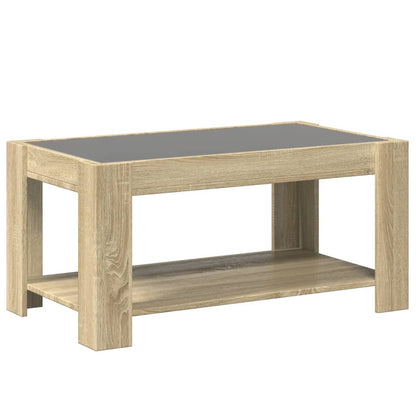 Salongbord Sofabord Sonoma Eik med LED 93x53x45 cm