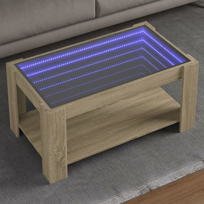 Salongbord Sofabord Sonoma Eik med LED 93x53x45 cm