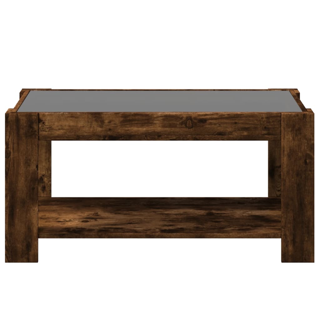 Salongbord Sofabord Røkt Eik med LED 93x53x45 cm