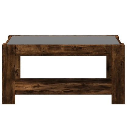 Salongbord Sofabord Røkt Eik med LED 93x53x45 cm