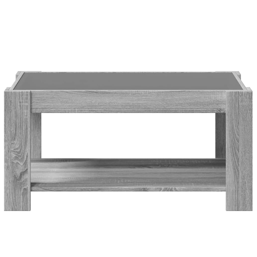 Salongbord Sofabord Sonoma Grå med LED 93x53x45 cm