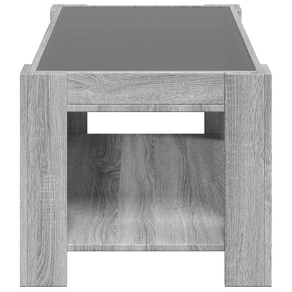 Salongbord Sofabord Sonoma Grå med LED 93x53x45 cm