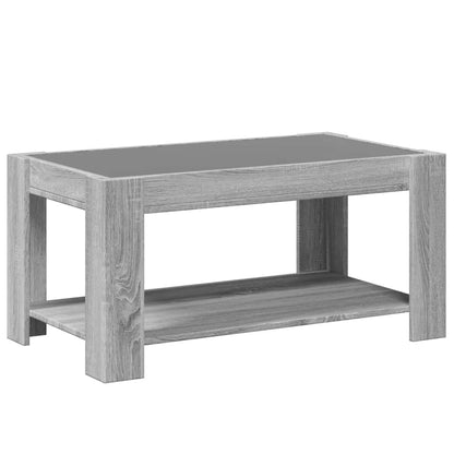 Salongbord Sofabord Sonoma Grå med LED 93x53x45 cm