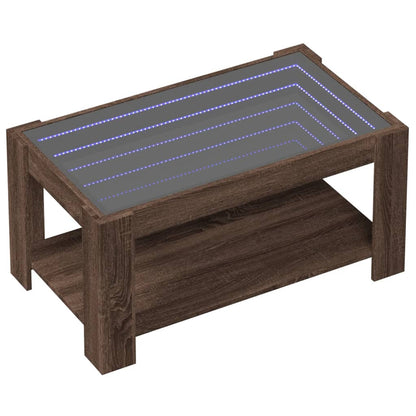 Salongbord Sofabord Brun Eik med LED 93x53x45 cm