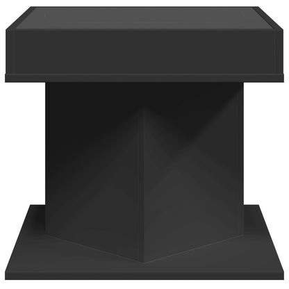 Salongbord Sofabord Svart med LED 50x50x45 cm