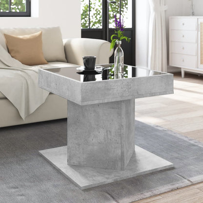 Salongbord Sofabord Betonggrå med LED 50x50x45 cm