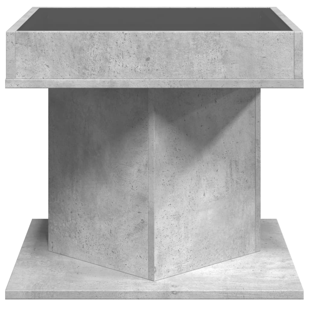 Salongbord Sofabord Betonggrå med LED 50x50x45 cm