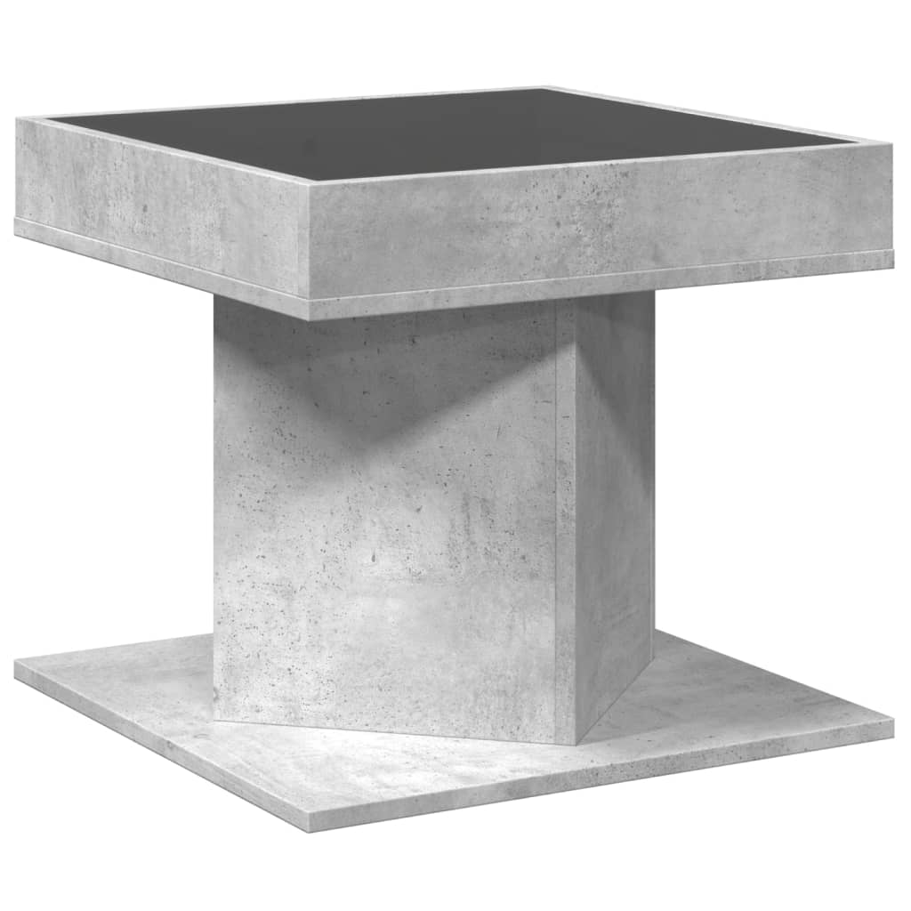 Salongbord Sofabord Betonggrå med LED 50x50x45 cm