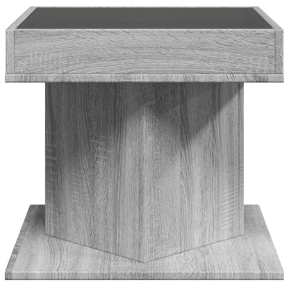 Salongbord Sofabord Sonoma Grå med LED 50x50x45 cm