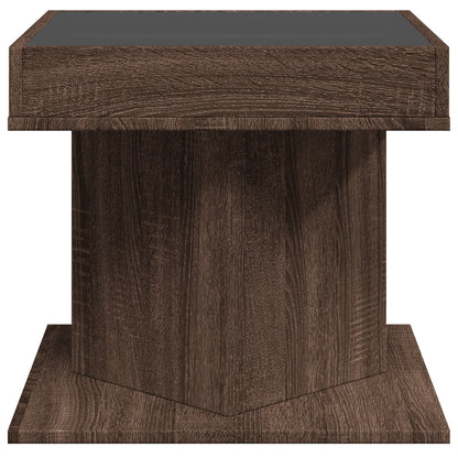 Salongbord Sofabord Brun Eik med LED 50x50x45 cm