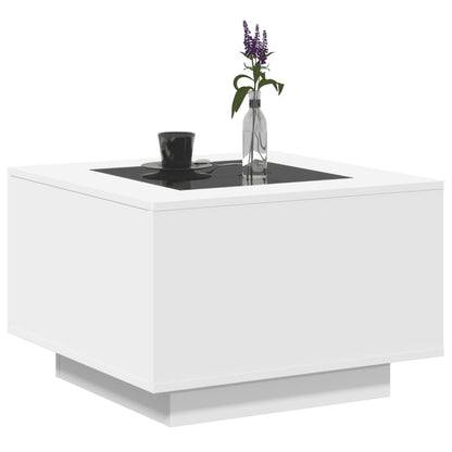 Salongbord Sofabord Hvit med LED 60x60x40 cm