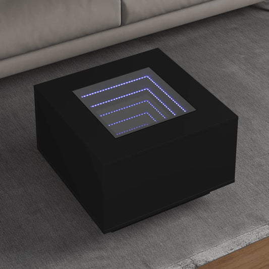 Salongbord Sofabord Svart med LED 60x60x40 cm